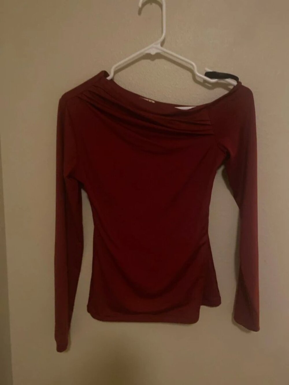 Red off-the-shoulder blouse